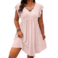 🎁Final Hours Flash Sale ￡14.99!!⚡Women's Criss-Cross V-Neck Flutter Sleeve Flowy Dress