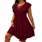 🎁Final Hours Flash Sale ￡14.99!!⚡Women's Criss-Cross V-Neck Flutter Sleeve Flowy Dress
