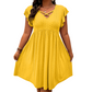 🎁Final Hours Flash Sale ￡14.99!!⚡Women's Criss-Cross V-Neck Flutter Sleeve Flowy Dress