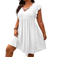 🎁Final Hours Flash Sale ￡14.99!!⚡Women's Criss-Cross V-Neck Flutter Sleeve Flowy Dress