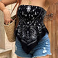 🏆2026 Summer Hot Sale : £10.99‼️🪁Women's Asymmetrical Hem Bandana Tube Top✨No Straps Irregular Hem Print Wrap Crop Tank For Street Holiday🏖️