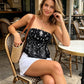 🏆2026 Summer Hot Sale : £10.99‼️🪁Women's Asymmetrical Hem Bandana Tube Top✨No Straps Irregular Hem Print Wrap Crop Tank For Street Holiday🏖️