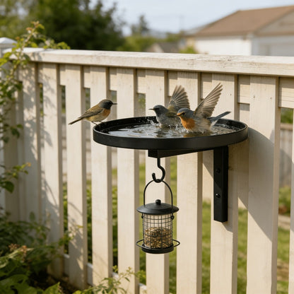 🌸LAST DAY SPECIAL PRICE £9.99!!🌸Wall-Mounted Metal Bird Bath – Antique Bronze Finish 🐦🛁🧱🏡