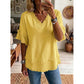 💖LAST DAY SALE ONLY￡11.99!!💖Women's Boho V-Neck T-Shirt with Frayed Edges 🌿 – Loose Fit, Breathable Summer Top in Soft Cotton👚