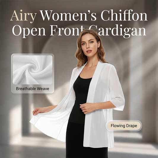 🔥Only £9.99 Last Day Promotion!🎁Women's Chiffon Open Front Cardigan Loose