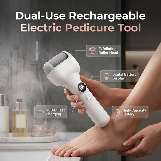 🏆LAST DAY SALE ONLY ￡10.99!!🔥Rechargeable Electric Foot File with Smart Pressure Control 🦶– Gentle & Safe Pedicure Tool for Smooth, Salon-Perfect Heels anywhere!💃