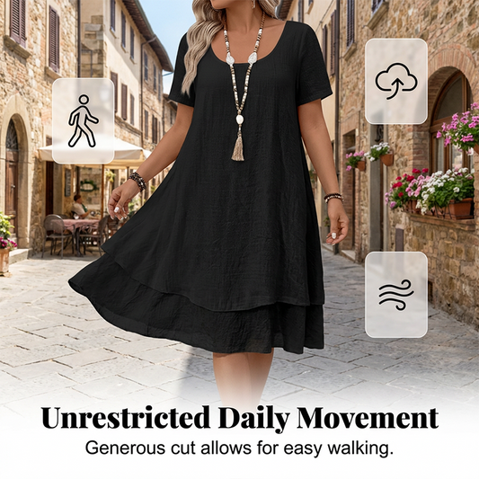 💗LAST DAY SALE 60% OFF⚡50K+ SOLD💕Women's Casual Loose Fit Short Sleeve Dress
