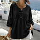 🏆Limited Time Special Price ￡12.99!!✨Women's Long Sleeve Pleated Henley Neck Blouse
