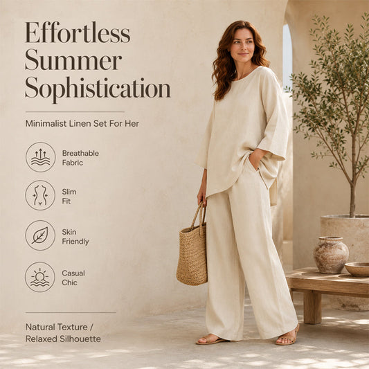 ⏳Time-Limited Special 70% Off⏰✨ Women’s Linen-Blend 2-Piece Set – Effortless Autumn Style & Everyday Comfort