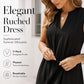 🍃✨ LIMITED TIME 50% OFF! 🌿Pleated V-Neck Dress – Lightweight fabric & effortless elegance