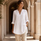 🏖️Summer Hot Sale - Up to 70% OFF⚡50K+ SOLD!🎁Women's Casual V-Neck Tie Pleated Top