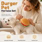 🍔Limited-time 50% off⏰ Offer your furry friend a comfortable travel experience!🦮Cute Hamburger Pet Harness and Leash Set with Mini Backpack🍔🦮