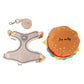 🍔Limited-time 50% off⏰ Offer your furry friend a comfortable travel experience!🦮Cute Hamburger Pet Harness and Leash Set with Mini Backpack🍔🦮