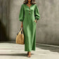 🏆Limited Time Special Price ￡15.99!!✨Women's Casual V-Neck Maxi Dress with Puff Sleeve