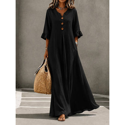 🌈2026 Summer Hot Sale 50% OFF!✨Women's V-Neck Ruffle Sleeve Maxi Dress
