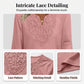 ☀️New Arrival 50% OFF💥👚Top Pick - Lace-Trim V-Neck Blouse – Breathable Fabric & Flattering Drape for Work or Weekend 🌿