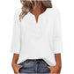 ☀️New Arrival 50% OFF💥👚Top Pick - Lace-Trim V-Neck Blouse – Breathable Fabric & Flattering Drape for Work or Weekend 🌿