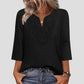 ☀️New Arrival 50% OFF💥👚Top Pick - Lace-Trim V-Neck Blouse – Breathable Fabric & Flattering Drape for Work or Weekend 🌿
