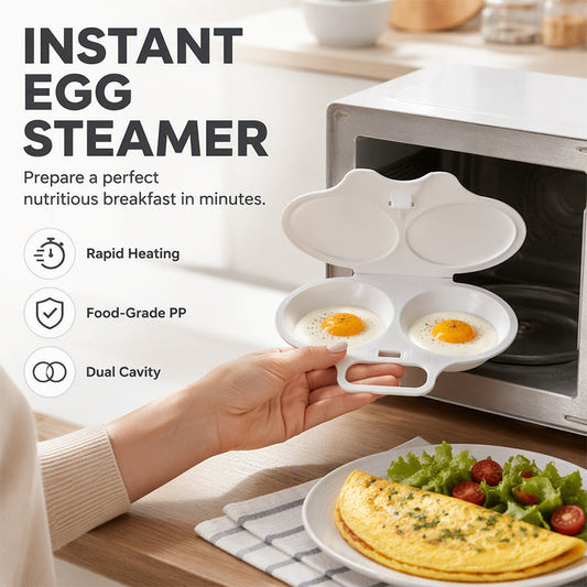 🥳2026 HOT SALE From £4.99! 🥳💞50K+ SOLD! 🥗🎁 50% OFF! Microwave Egg Poacher – Dual‑cavity, non‑stick & easy clean. Healthier than frying – stock up & save! 🏠✅