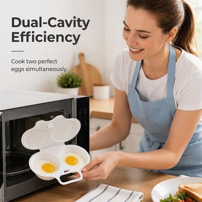 🥳2026 HOT SALE From £4.99! 🥳💞50K+ SOLD! 🥗🎁 50% OFF! Microwave Egg Poacher – Dual‑cavity, non‑stick & easy clean. Healthier than frying – stock up & save! 🏠✅