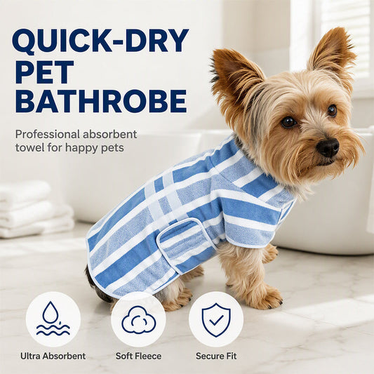 🐶LAST DAY SALE 60% OFF⚡50K+ SOLD🐕 Super-Absorbent Dog Bathrobe for Baths and Rainy Walks