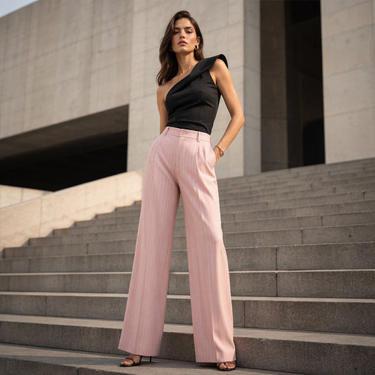💗LAST DAY SALE 60% OFF⚡50K+ SOLD💕🍂 Fall Essential | Women's High-Waisted Striped Wide-Leg Pants