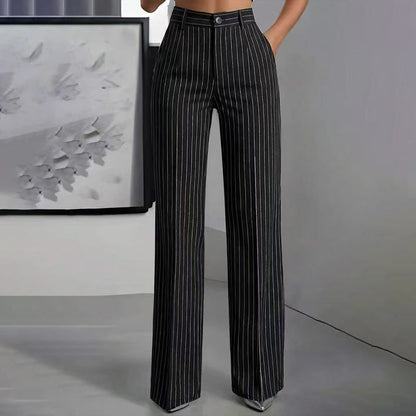 💗LAST DAY SALE 60% OFF⚡50K+ SOLD💕🍂 Fall Essential | Women's High-Waisted Striped Wide-Leg Pants