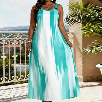 🌈2026 Summer Hot Sale 50% OFF!✨Women's Plus Size Sleeveless Striped Dress
