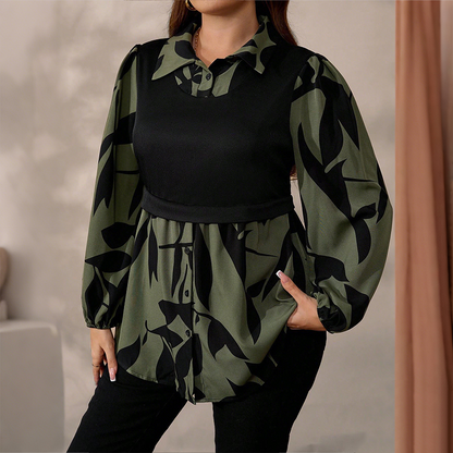 ⏳Time-Limited Special 70% Off⏰Effortless Layered Style👚✨Women's Floral Print Fake 2-Piece Pullover Shirt