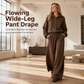 🍂Autumn Hot Sale 70% OFF🔥✨ Cropped Hoodie, Flattering Wide-Leg Drape | Women's Knit 2-Piece Set ⚡🌙!!Sizes up to 5XL!!