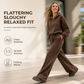 🍂Autumn Hot Sale 70% OFF🔥✨ Cropped Hoodie, Flattering Wide-Leg Drape | Women's Knit 2-Piece Set ⚡🌙!!Sizes up to 5XL!!