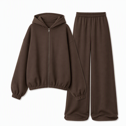 🍂Autumn Hot Sale 70% OFF🔥✨ Cropped Hoodie, Flattering Wide-Leg Drape | Women's Knit 2-Piece Set ⚡🌙!!Sizes up to 5XL!!