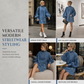 👖LAST DAY 60% OFF👗Women's Oversized Denim Mock Neck Mini Dress