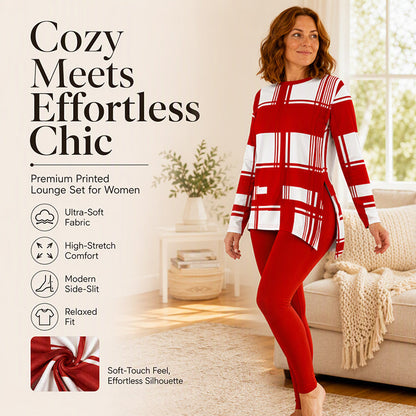 💘2026 Autumn New Arrival 50% OFF💥Women's Printed Long Sleeve Top & Leggings Set🥻Sizes up to 8XL👚
