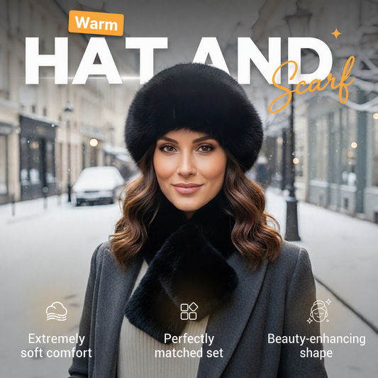👒LIMITED-TIME 50% OFF!✨Winter Plush Thickened Scarf and Hat Warm Set