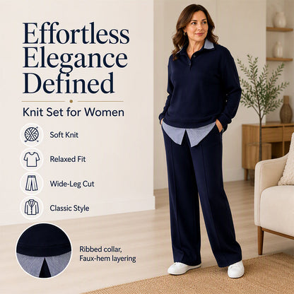 🍂Autumn Hot Sale 60% OFF🔥Women's Fake Two Piece Sweatshirt & Pants Set