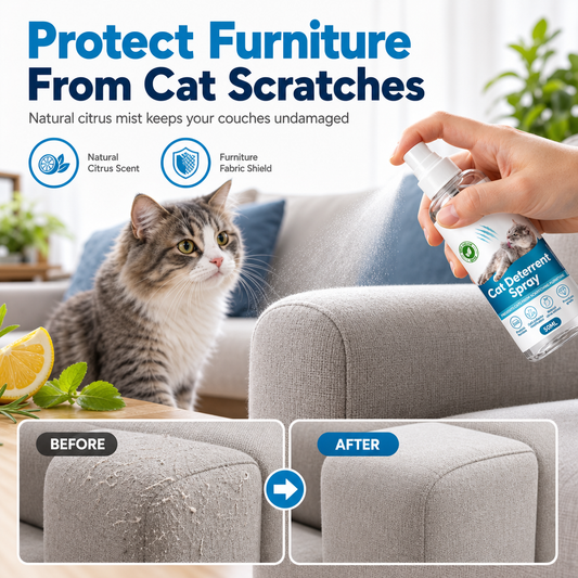 🐱LIMITED-TIME 50% OFF!✨Citrus Cat Scratch Deterrent Spray – Stop Cats Scratching Furniture🧴